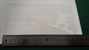 スノボ:ステッカー《NO SNOW NO LIFE》size:small／白