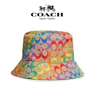 ◆ラスト1点！！◆新品タグ付き/正規品◆【COACH★C9919】コーチ 新作♪ 帽子『レインボーシグネチャーバケットハット』ユニセックスモデル