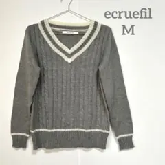 ecruefil ニット　セーター　Vネック　グレー　M オフィス　通勤