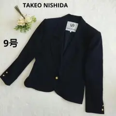 【TAKEO NISHIDA】 テーラードジャケット ◆金ボタン◆ネイビー◆9号