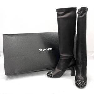 CHANEL シャネル ロングブーツ ブラック JPN021 サイズ38(約24cm)