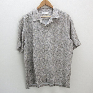 s■アーバンリサーチ/SENCE OF PLACE 開襟 ペイズリー柄レーヨンシャツ【M】灰/MENS/131【中古】