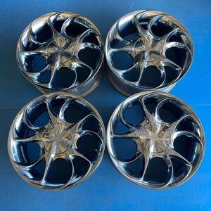 軽量　DKF メッキホイール　17x7JJ+42 PCD114.3 4/5穴　ハブ径約73mm 4本セット 