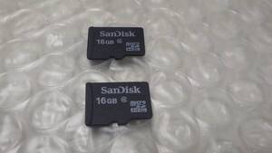 *SanDisk　micro SＤHCメモリーカード 　16GB　2枚セット 中古動作品　