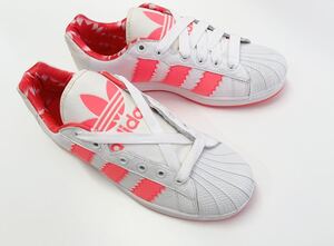 極美品!! レア!! 11年 adidas ウルトラスター XL レザー ホワイト × ピンク us 10 / 28 ㎝ レアカラー