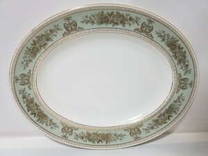 未使用保管品 WEDGWOOD コロンビア セージグリーン オーバルプレート