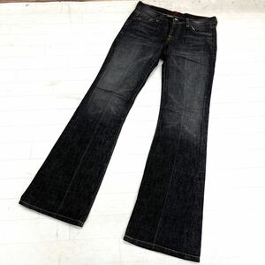 1562◎ USA製 7For All Mankind セブンフォーオールマンカインド フレア デニム ジーンズ ダメージ 加工 ジップフライ レディース24