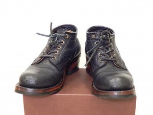 6824☆ zerrows Standard Boots ゼローズ レザー スタンダードブーツ ブラック US9 27㎝