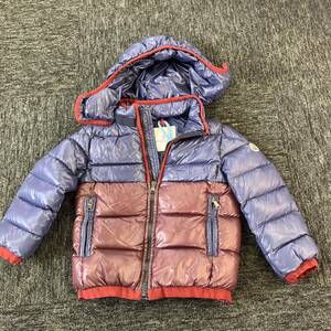 美品　MONCLER モンクレール ダウンジャケット　バイカラー　フード付き　112センチ　キッズ　子供服　1