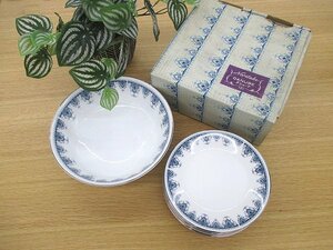 Noritake/ノリタケ ダニューブ サラダボウル ケーキ皿/中皿 18cm 5枚セット 月桂樹N印 1960年代 昭和レトロ 日本陶器