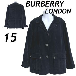 BURBERRY LONDON バーバリー レディースコーデュロイジャケット 15 テーラード 大きい ロゴボタン FC113-703-09 三陽商会 ネイビー (A31)★