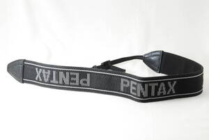 ☆Pentax ペンタックス 刺繍文字 カメラ ストラップ 黒色(ブラック)×グレー 幅4.8cm 幅太 Camera Strap ネック ショルダー ヴィンテージ☆