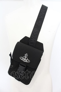 Vivienne Westwood / RE-NYLON Sling クロスボディバッグ ブラック O-24-08-25-042-ba-IG-OS