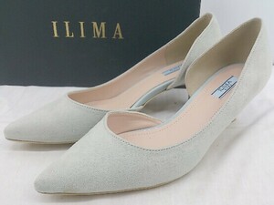 ◇ ◎ ILIMA EVOL イリマ イーボル ポインテッドトゥ ヒール パンプス サイズ24.5 グレー パープル系 レディース E