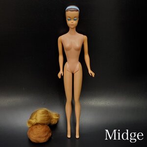 【宝蔵】当時物 MATTEL.INC マテル社 1962 midge ミッジ 1958 Barbie ウィッグヘッド バービー 着せ替え人形 ドール JAPAN