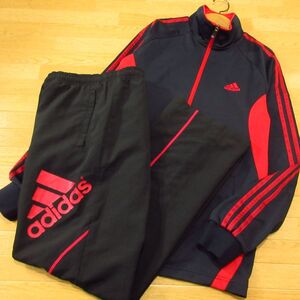 ◎使用少なめ！L 上下セット！adidas アディダス◆ジャージ ジャケット&パンツ◆メンズ 紺x黒◆BA0918