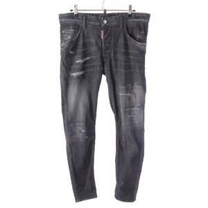 【ディースクエアード】Dsquared2 メンズ BLACK DENIM ダメージ加工 ジーンズ デニム S71LB0979 ブラック 48【中古】206981