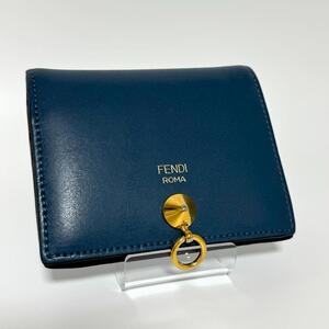 FENDI フェンディ 二つ折り 財布 バイザウェイ コンパクト ウォレット カーフ 革小物 レザー レディース メンズ ユニセックス ゴールド