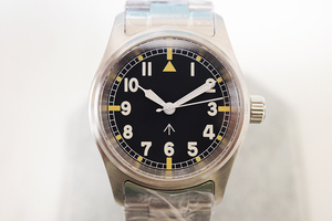 ★新品 SHARK ノーロゴ ミリタリーウォッチ タイプC 36mm セイコー製自動巻き NH35 ステンレス無垢ブレス