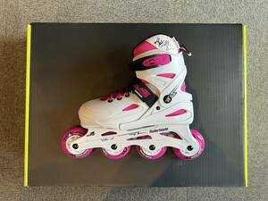 新品！未使用品！NEWモデルジュニアインラインスケート「ROLLERBLADE FURY COMBO White/pink 18.5㎝-21.0㎝」サイズ調整OK！