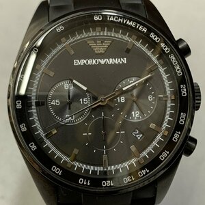 ＥＭＰＯＲＩＯ ＡＲＭＡＮＩ ＡＲ－５９８１ ラバーバンド エンポリオアルマーニ クロノグラフ デイト 黒文字盤 メンズ 時計/247