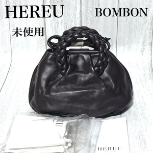 ヘリュー バッグ スモール ボンボン HEREU BOMBON Small Plaited handle Leather Crossbody 2Way 未使用 DB