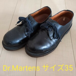 ドクターマーチン 3ホールシューズ Dr.Martens D550-9 3EYES スチールトゥ プレーントゥ 英国製 ブラック Size:35 PANKS 定番 革靴 安全靴 