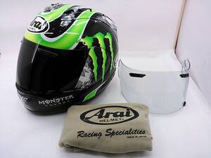 【送料無料】良品 Arai アライ RX-7 RR5 CRUTCHLOW クラッチロー モンスターエナジー Mサイズ スモークシールド付き ヘルメット