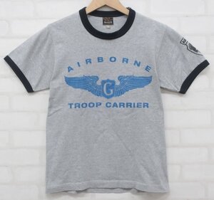 6T6176【クリックポスト対応】 リアルマッコイズ AIR BORNE TROOP CARRIER 半袖リンガーTシャツ THE REAL McCOY