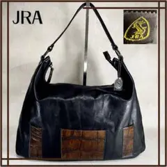 【美品】JRA ハンドバッグ ショルダーバッグ クロコ レザー A4