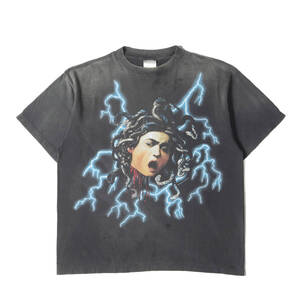 SAINT MICHAEL セントマイケル Tシャツ サイズ:M 24AW ヴィンテージ加工 オーバーサイズ メデューサ Tシャツ (MEDUSA SS TEE) ブラック