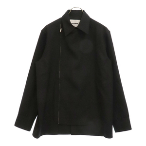 JIL SANDER ジルサンダー 22AW ストレートボクシー カットブルゾン ジップアップ シャツジャケット J21DL0011 ブラック