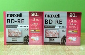 未使用 訳あり 全40枚 マクセル BD-RE 片面1層くり返し録画用 25GB ブルーレイ ディスク BEV25WPG.20S maxell