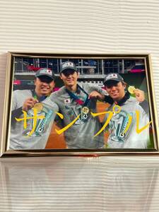 大谷翔平　A4写真　WBC優勝チームメイトの最高の笑顔　他にも多数出品してますので是非ご覧下さい。フレームカラー銀色A4サイズ