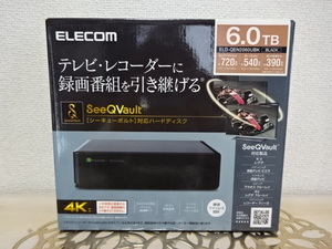 未使用・未開封☆ELECOM/エレコム/ELD-QEN2060UBK/SeeQVault対応ハードディスク/6.0TB/黒