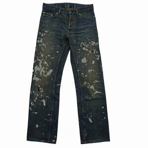 送料込当時物イタリア製　 W28 HELMUT LANG　ヘルムートラング　 本人期 　ペンキ加工 デニム ペイントPAINTER JEAN CLASSIC CUTアーカイブ