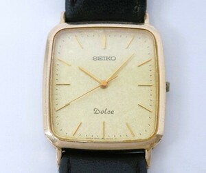 ♪hayy2780-1 110 SEIKO セイコー DOLCE ドルチェ 8N41-5040 10KT QZ メンズウォッチ 腕時計 腕周り約19cm 重さ23.21g 稼働