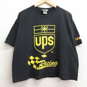 XL/古着 半袖 Tシャツ メンズ レーシング NASCAR Dale Jarrett 88 UPS コットン クルーネック 黒 ブラック 24jul22 中古