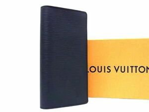 ■極美品■ LOUIS VUITTON ルイヴィトン M60622 エピ ポルトフォイユ ブラザ 二つ折り 長財布 ウォレット ブラック系 AT7669