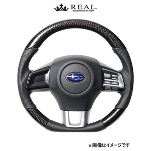 レアル ステアリング オリジナルシリーズ Dシェイプ(ブラックカーボン)WRX STI VAB SBA-BKC-BL REAL