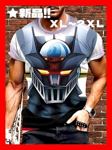 ★新品！◆送料無料！◆大き目XL~2XL◆激レア！◆マジンガーZ*鮮やか*3Dプリント半袖Tシャツ,アニメロボット*スポーツ*アウトドア*キャンプ