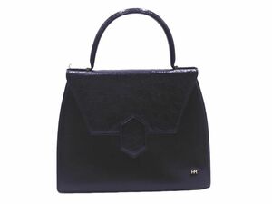 HANAE MORI ハナエモリ ハンド バッグ 黒 ■■ ☆ eea7 レディース