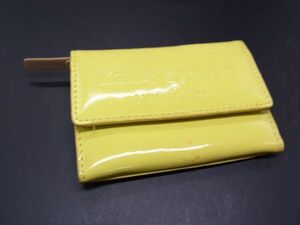 kate spade ケイトスペード パテントレザー コインケース コインパース パスケース 定期入れ カードケース イエロー系 DF0438