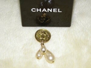 ☆送料無料☆CHANEL シャネル　コイン＆3つのドロップパール　ヴィンテージ　ブローチ(USED・難あり)