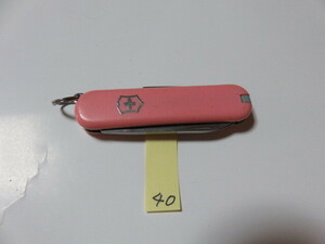 VICTORINOX ビクトリノックス SWISS スイス ナイフ 携帯ナイフ ツールナイフ アウトドア キャンプ №40 ピンク サイズ58-15-8㎜ ユーズド品