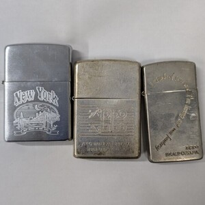 １円スタート ZIPPO ジッポー 喫煙具 ジッポ Zippo オイルライター 喫煙グッズ シルバーカラー　3点セット 1996　まとめ売り　ジャンク品