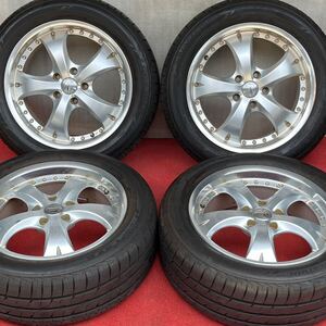 75%溝有。 BRIDGESTONE BEO ベオ L04 17インチ×7J＋45 5穴 PCD114.3 BRIDGESTONE 215/55R17ラジアル4本。プリウスα リーフ セレナ他等