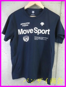 【送料300円可】023c61◆良品です◆吸汗速乾◆DESCENTE デサント【MOVE SPORTS ムーブスポーツ】半袖ドライシャツ Ｍ/カットソー/ジャージ