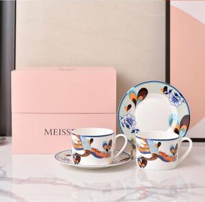 MEISSEN マイセン 手作り　　カップ＆プレート 4点セット 洋食器 ブランド テーブルウェア インテリア ギャラリー アフタヌーンティー　173