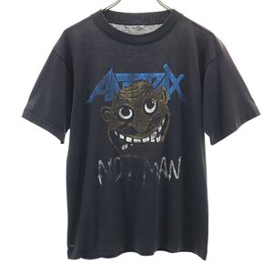 オールド 80s 90s アンスラックス バンドT ノットマン 半袖 Tシャツ 黒 OLD メンズ